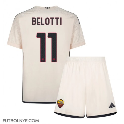 Camiseta AS Roma Andrea Belotti #11 Visitante Equipación para niños 2023-24 manga corta (+ pantalones cortos)